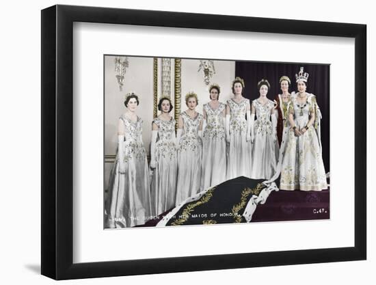 HM Queen Elizabeth II with her Maids of Honour, The Coronation, 2nd June 1953-Cecil Beaton-Framed Photographic Print