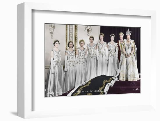 HM Queen Elizabeth II with her Maids of Honour, The Coronation, 2nd June 1953-Cecil Beaton-Framed Photographic Print