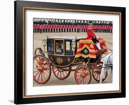 Hm Queen, Trooping Colour 2012, Queen's Birthday Parade, Whitehall, Horse Guards, London, England-Hans Peter Merten-Framed Photographic Print