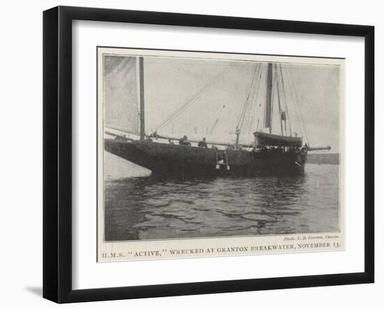 HMS Active, Wrecked at Granton Breakwater, 13 November-null-Framed Giclee Print