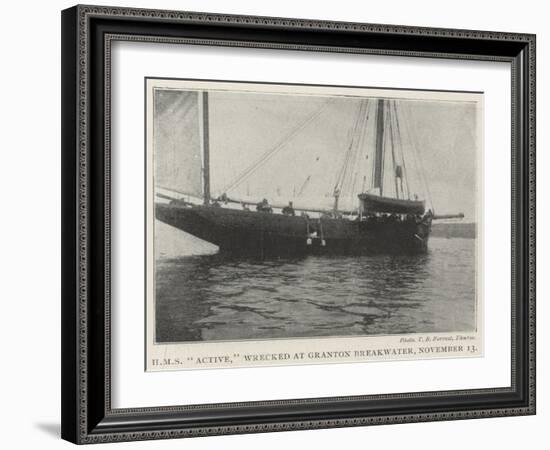 HMS Active, Wrecked at Granton Breakwater, 13 November-null-Framed Giclee Print