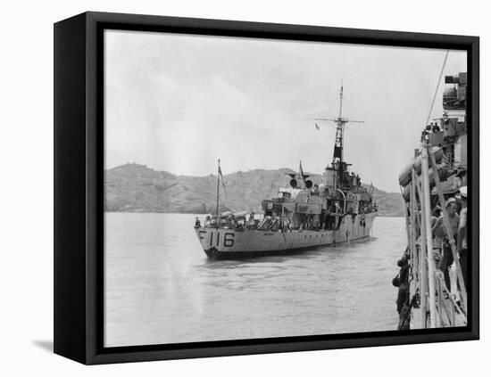 HMS Amethyst, after Action on the Yangtze River, 20th April 1949-null-Framed Premier Image Canvas
