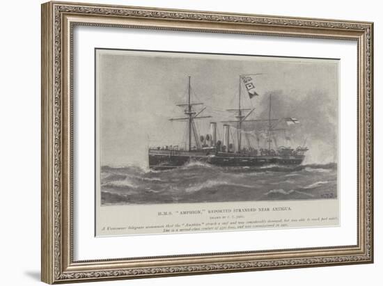 HMS Amphion, Reported Stranded Near Antigua-Fred T. Jane-Framed Giclee Print