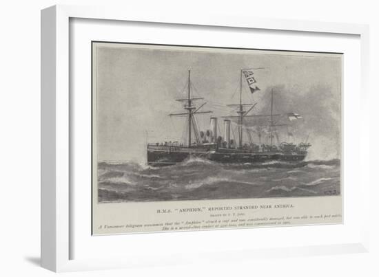 HMS Amphion, Reported Stranded Near Antigua-Fred T. Jane-Framed Giclee Print