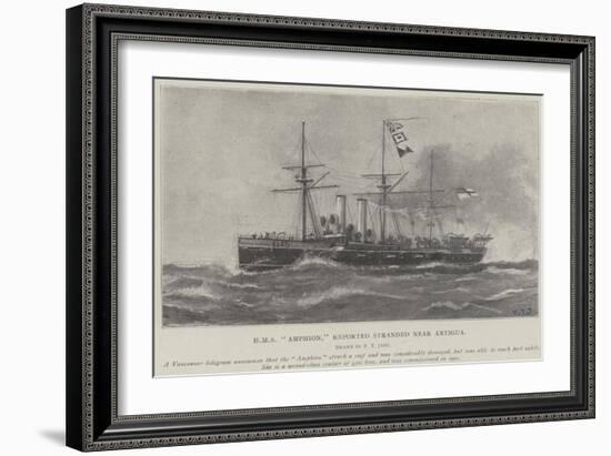 HMS Amphion, Reported Stranded Near Antigua-Fred T. Jane-Framed Giclee Print