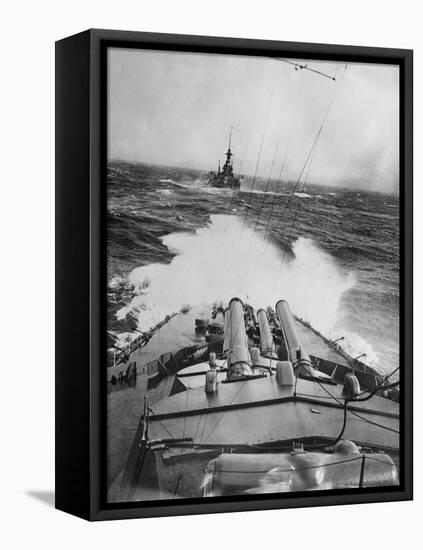 HMS Audacious in a Storm-null-Framed Premier Image Canvas