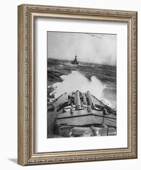 HMS Audacious in a Storm-null-Framed Photographic Print