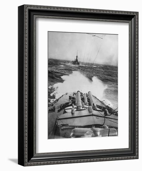 HMS Audacious in a Storm-null-Framed Photographic Print