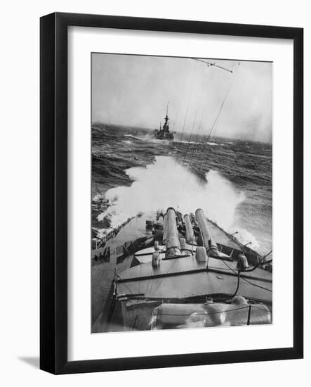 HMS Audacious in a Storm-null-Framed Photographic Print