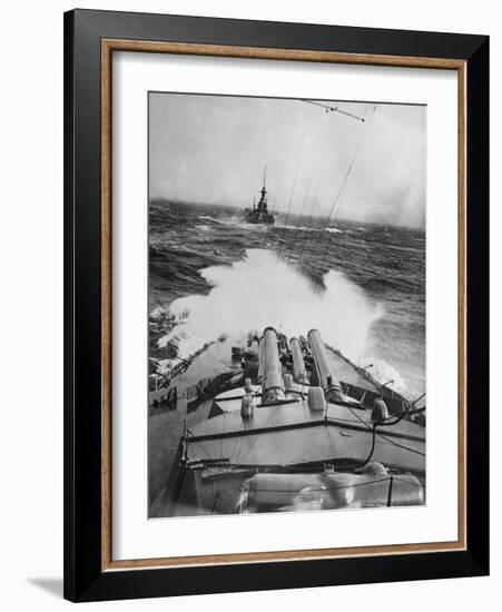 HMS Audacious in a Storm-null-Framed Photographic Print