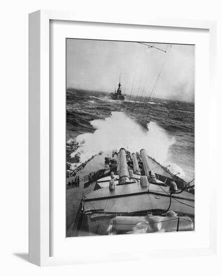 HMS Audacious in a Storm-null-Framed Photographic Print