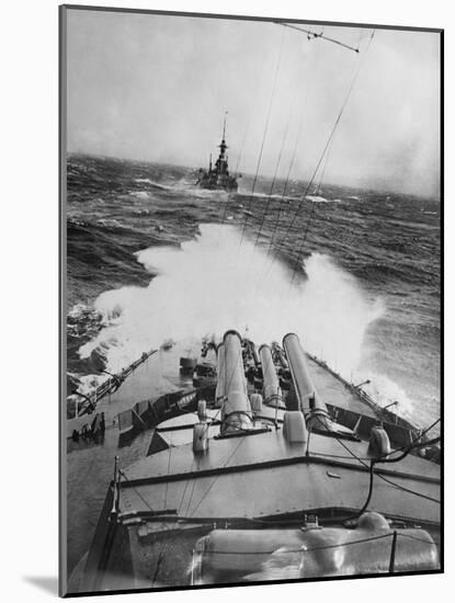 HMS Audacious in a Storm-null-Mounted Photographic Print