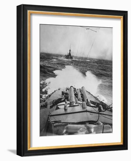 HMS Audacious in a Storm-null-Framed Photographic Print