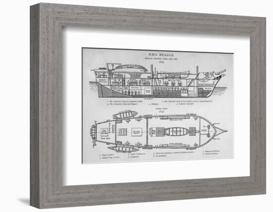 Hms Beagle Charles Darwin's Research Ship-R.t. Pritchett-Framed Photographic Print