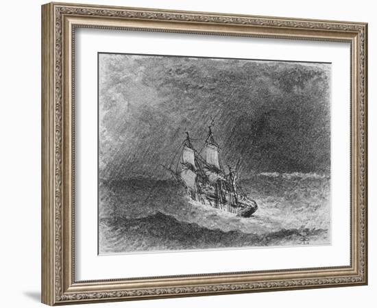 HMS Beagle, Darwin's Ship-RT Pritchett-Framed Art Print