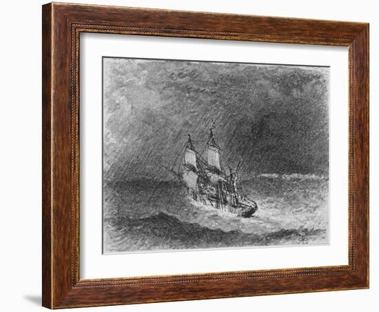 HMS Beagle, Darwin's Ship-RT Pritchett-Framed Art Print