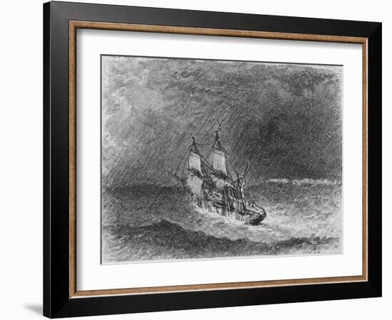 HMS Beagle, Darwin's Ship-RT Pritchett-Framed Art Print