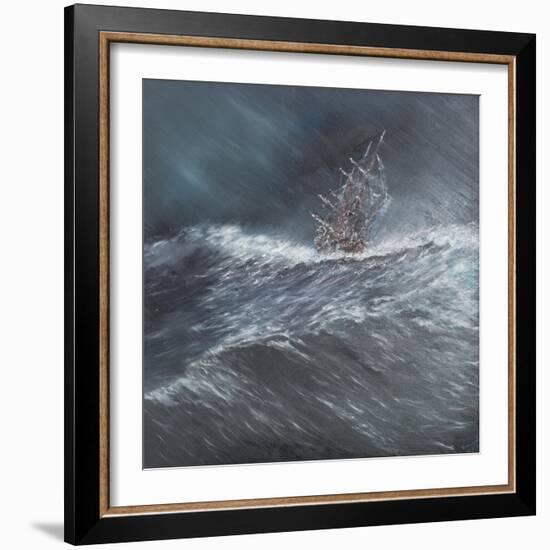 HMS Beagle in a Storm Off Cape Horn (2), Dec 24, 1832-Vincent Booth-Framed Giclee Print