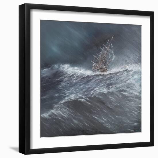 HMS Beagle in a Storm Off Cape Horn (2), Dec 24, 1832-Vincent Booth-Framed Giclee Print