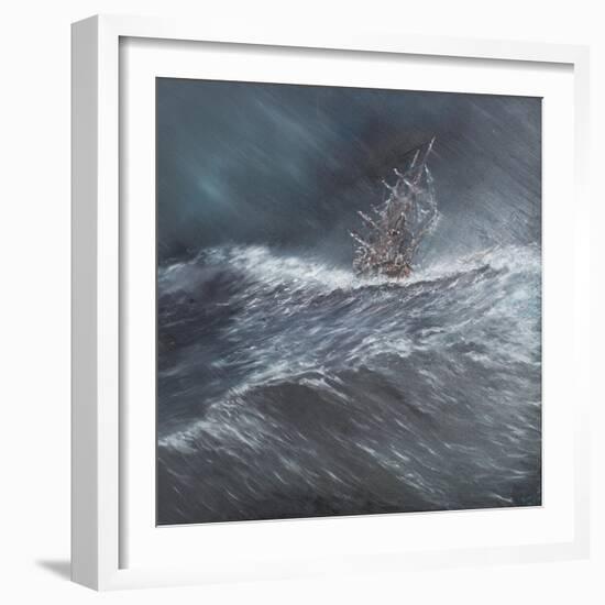 HMS Beagle in a Storm Off Cape Horn (2), Dec 24, 1832-Vincent Booth-Framed Giclee Print