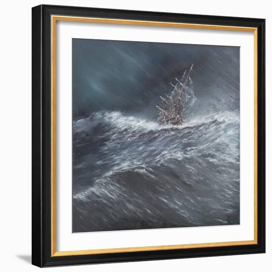 HMS Beagle in a Storm Off Cape Horn (2), Dec 24, 1832-Vincent Booth-Framed Giclee Print