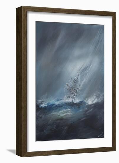 Hms Beagle in Storm Off Cape Horn-Vincent Booth-Framed Giclee Print