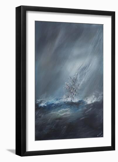 Hms Beagle in Storm Off Cape Horn-Vincent Booth-Framed Giclee Print