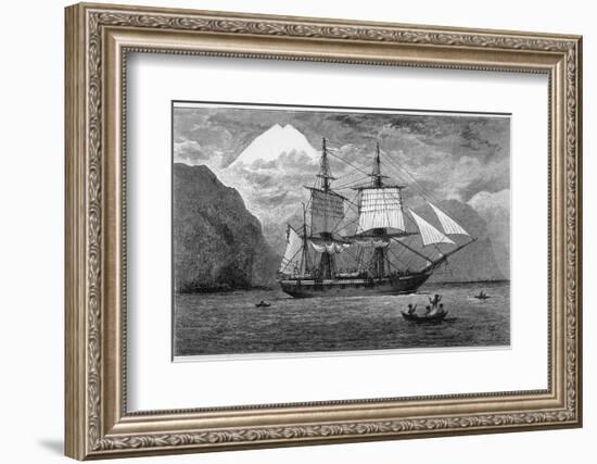 Hms "Beagle" the Ship in Which Charles Darwin Sailed in the Straits of Magellan-R.t. Pritchett-Framed Photographic Print