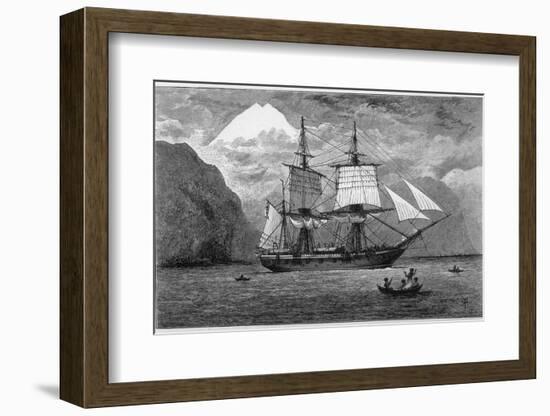 Hms "Beagle" the Ship in Which Charles Darwin Sailed in the Straits of Magellan-R.t. Pritchett-Framed Photographic Print