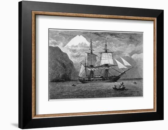 Hms "Beagle" the Ship in Which Charles Darwin Sailed in the Straits of Magellan-R.t. Pritchett-Framed Photographic Print