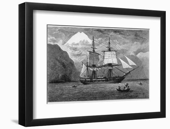 Hms "Beagle" the Ship in Which Charles Darwin Sailed in the Straits of Magellan-R.t. Pritchett-Framed Photographic Print