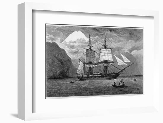 Hms "Beagle" the Ship in Which Charles Darwin Sailed in the Straits of Magellan-R.t. Pritchett-Framed Photographic Print