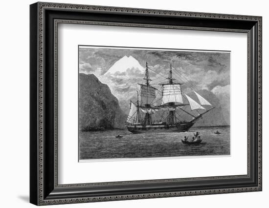 Hms "Beagle" the Ship in Which Charles Darwin Sailed in the Straits of Magellan-R.t. Pritchett-Framed Photographic Print