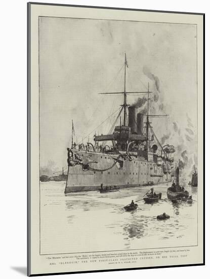 HMS Blenheim, the New First-Class Protected Cruiser, on Her Trial Trip-William Lionel Wyllie-Mounted Giclee Print