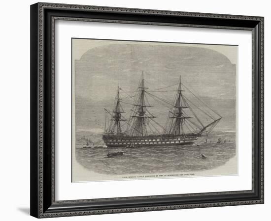 HMS Bombay, Lately Destroyed by Fire at Montevideo-Edwin Weedon-Framed Premium Giclee Print