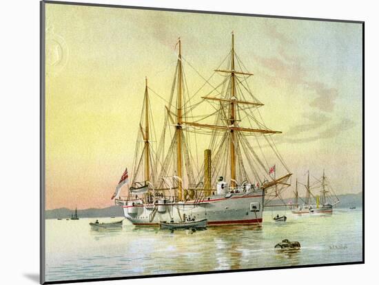 HMS Bramble, Royal Navy 1st Class Gunboat, C1890-C1893-William Frederick Mitchell-Mounted Giclee Print