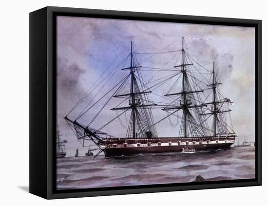 Hms Challenger-null-Framed Premier Image Canvas