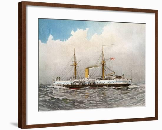 HMS Colossus, Royal Navy 2nd Class Battleship, C1890-C1893-William Frederick Mitchell-Framed Giclee Print