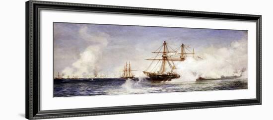 HMS 'Condor' during the Bombing of Alexandria (Egypt), July 11, 1882-William Lionel Wyllie-Framed Giclee Print