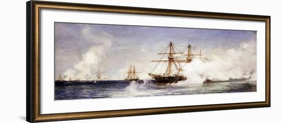 HMS 'Condor' during the Bombing of Alexandria (Egypt), July 11, 1882-William Lionel Wyllie-Framed Giclee Print