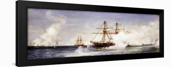 HMS 'Condor' during the Bombing of Alexandria (Egypt), July 11, 1882-William Lionel Wyllie-Framed Giclee Print