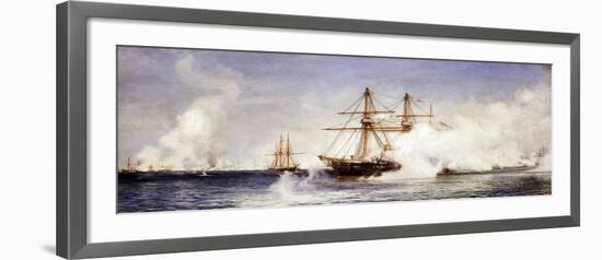 HMS 'Condor' during the Bombing of Alexandria (Egypt), July 11, 1882-William Lionel Wyllie-Framed Giclee Print