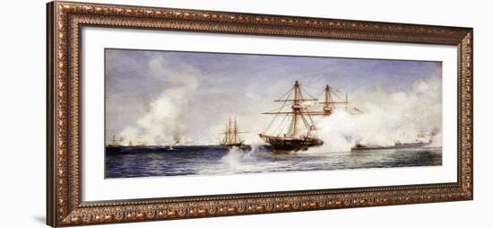 HMS 'Condor' during the Bombing of Alexandria (Egypt), July 11, 1882-William Lionel Wyllie-Framed Giclee Print