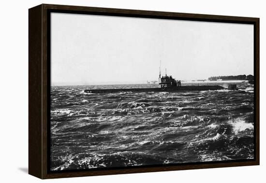 HMS D2 Leaving Portsmouth Harbour-null-Framed Premier Image Canvas