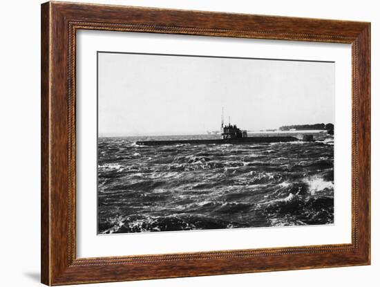 HMS D2 Leaving Portsmouth Harbour-null-Framed Photographic Print