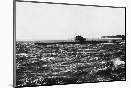 HMS D2 Leaving Portsmouth Harbour-null-Mounted Photographic Print