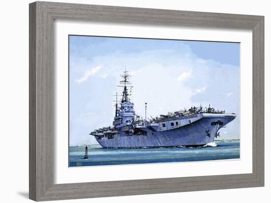 HMS Emperor, Converted from a Merchant Ship Into an Aircraft Carrier During the Second World War-John S. Smith-Framed Giclee Print