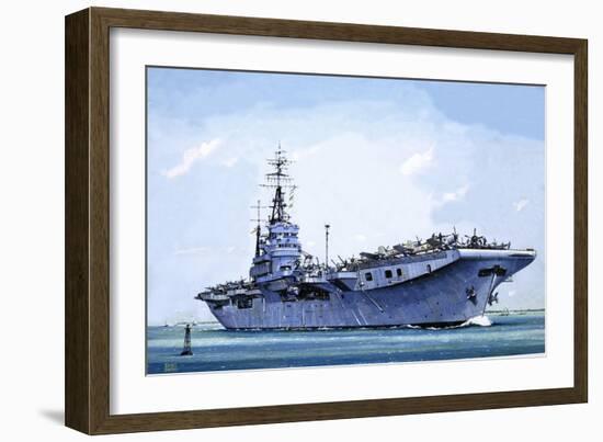 HMS Emperor, Converted from a Merchant Ship Into an Aircraft Carrier During the Second World War-John S. Smith-Framed Giclee Print