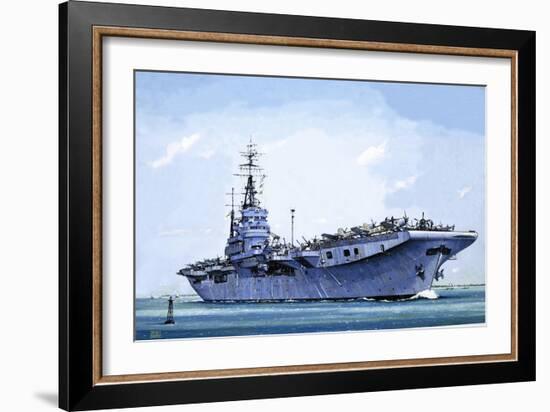 HMS Emperor, Converted from a Merchant Ship Into an Aircraft Carrier During the Second World War-John S. Smith-Framed Giclee Print