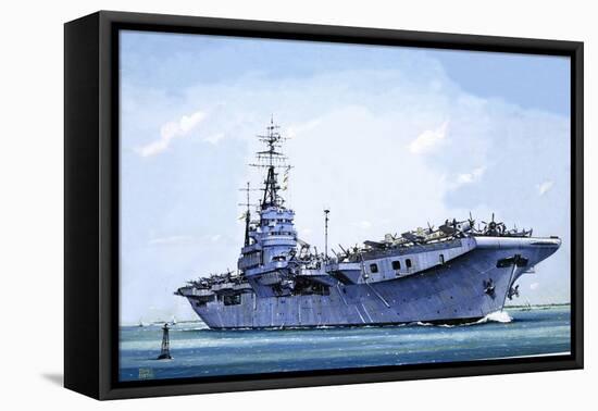 HMS Emperor, Converted from a Merchant Ship Into an Aircraft Carrier During the Second World War-John S. Smith-Framed Premier Image Canvas